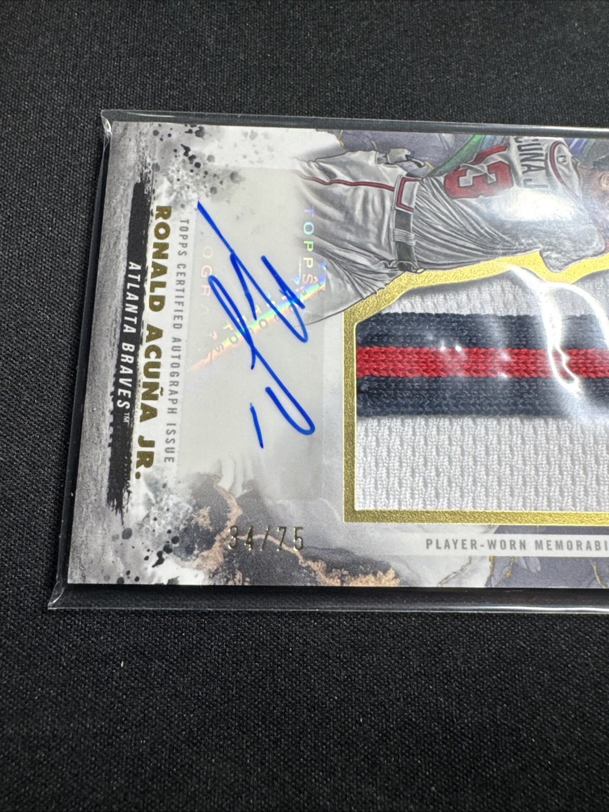 2023 Topps Inception Ronald Acuna JR Inception Jumbo Patch Auto /75 view 2