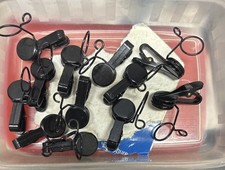 12 Lapel Microphone Clips Lavalier Mic black LAV Metal