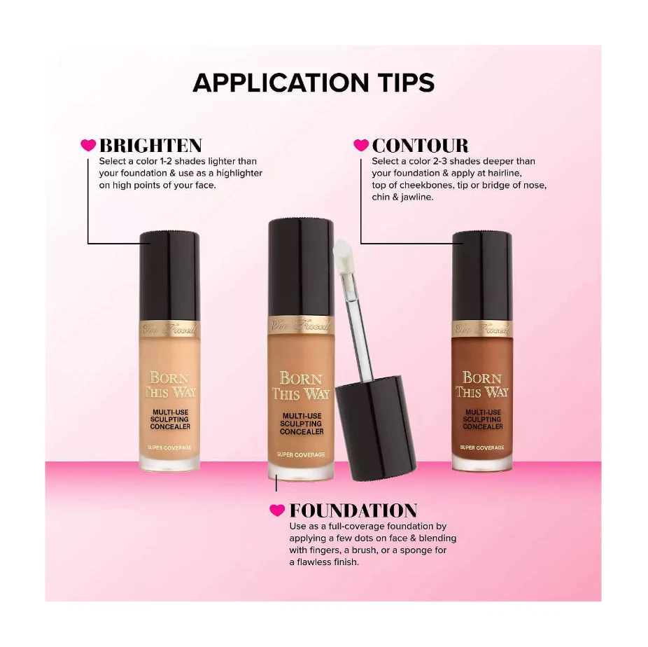 Too Faced Born This Way Super Coverage Multi-Use Concealer with Hyaluronic Acid - Image 3 of 4