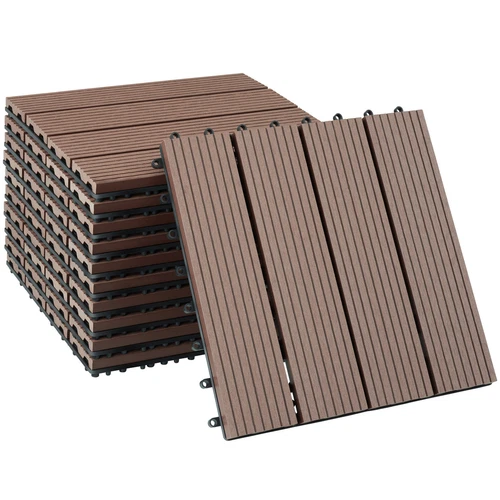 Set Terrassenfliesen Tegulas, WPC in Holzoptik Terrassenfliesen braun B-Ware - Bild 1 von 12