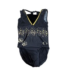 OZone Chalk Warrior Womens AXS Black  Gold Star Gymnastics Leotard