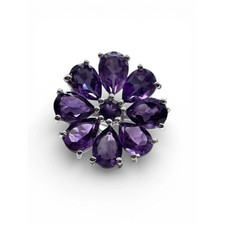 FLOWER African Amethyst Solid 925 Sterling Silver Ring 6