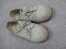Janie Jack Shoes Toddler Boys 9 3yrs Light Tan Dressy Lace up Kid Girl Suede
