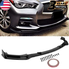 For 2014-2017 Infiniti Q50 Base Front Bumper Lip Spoiler Splitter Glossy Black