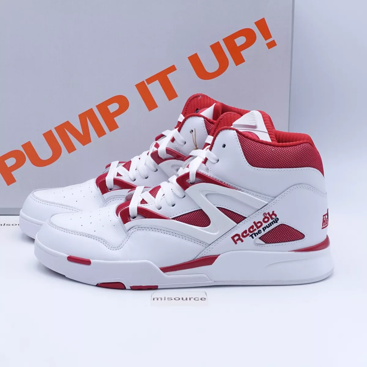 Size 12 Men's Reebok Pump Omni Zone 2 Basketball Shoes HQ1008 White/Vector  Red