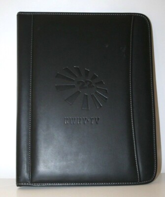 Leed's Black Genuine Leather Padfolio KWHY-TV Channel 22 