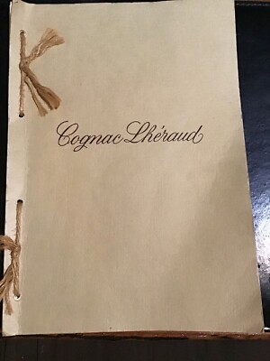 Lhéraud Cognac. Manuskript gedruckt Papier Qualität Sammlung Cocktails. Rezepte.