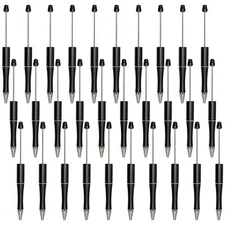 30Pcs Black Beadable Pens Plastic Bead Pen Black Ink Ballpoint Pens Cute Diy ...