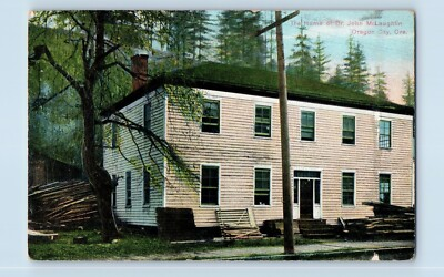 #ad #ad Oregon City Oregon Postcard Home Dr John McLaughlin Building Trees 1910 Vintage $17.52