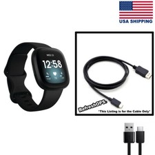 Fitbit Versa 3 Health  Fitness Smartwatch USB Cable Transfer Cord Replacement