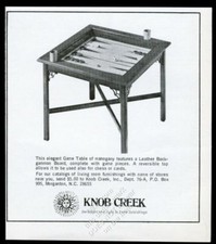1976 Knob Creek leather backgammon game board table photo vintage print ad