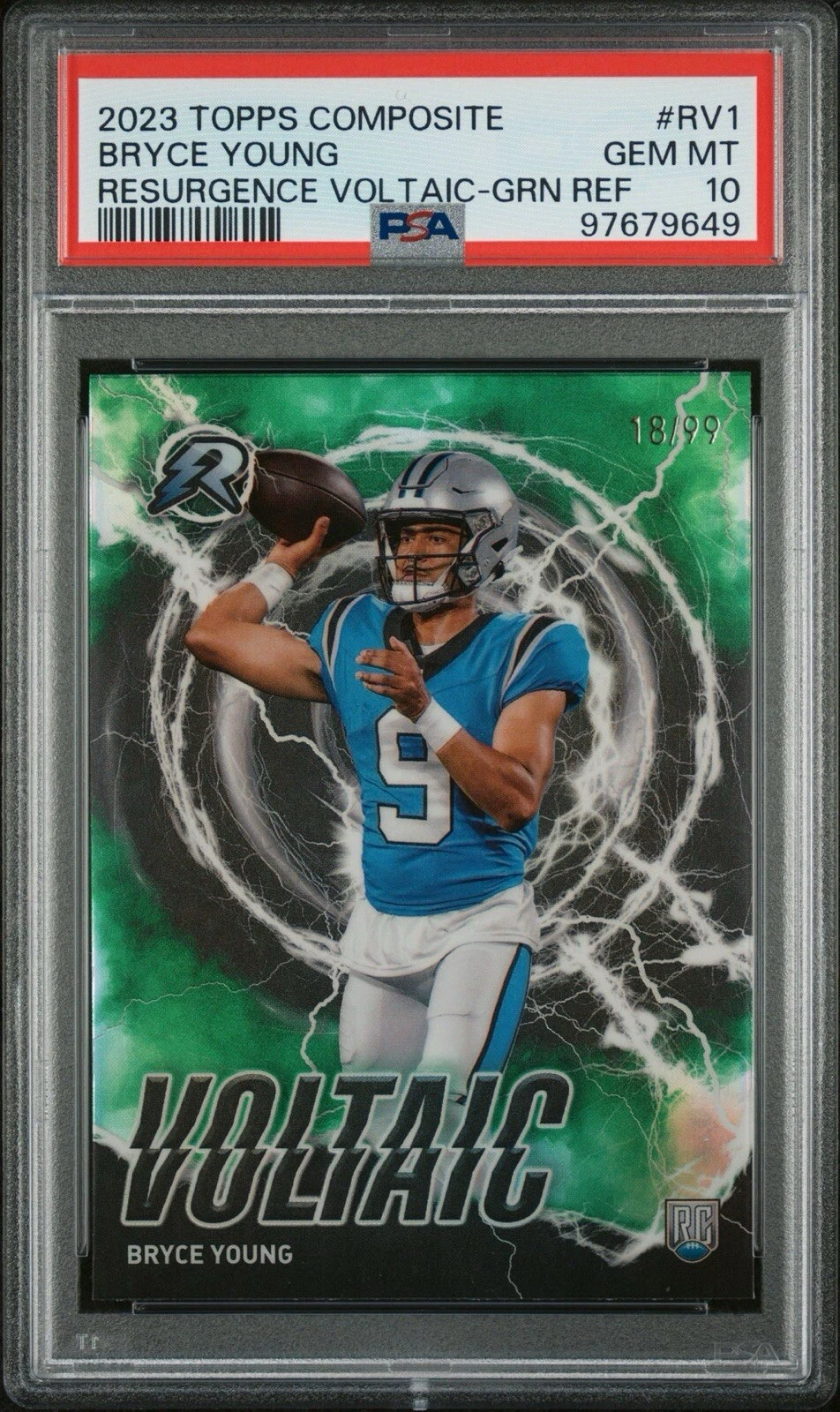 Bryce Young Topps Composite Resurgence Voltaic #RV1 Green Refractor