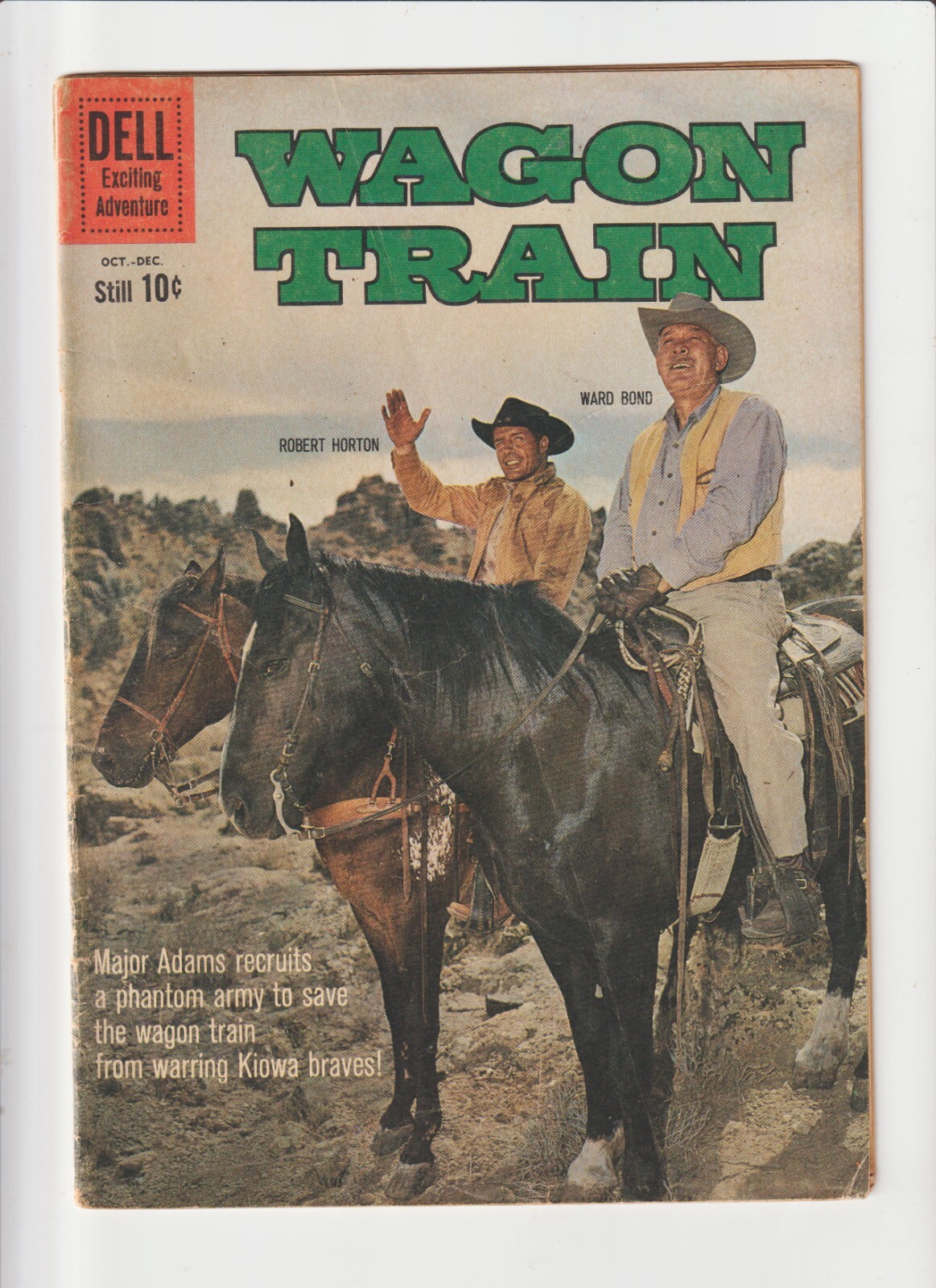 Wagon Train #7  WESTERN GOLDEN AGE COMIC tv  PHOTO COVER 1960 PHANTOM BLUECOATS