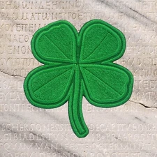 4 Leaf Clover Patch Iron-on Applique Clothing Holiday Badge St. Patrick's Day