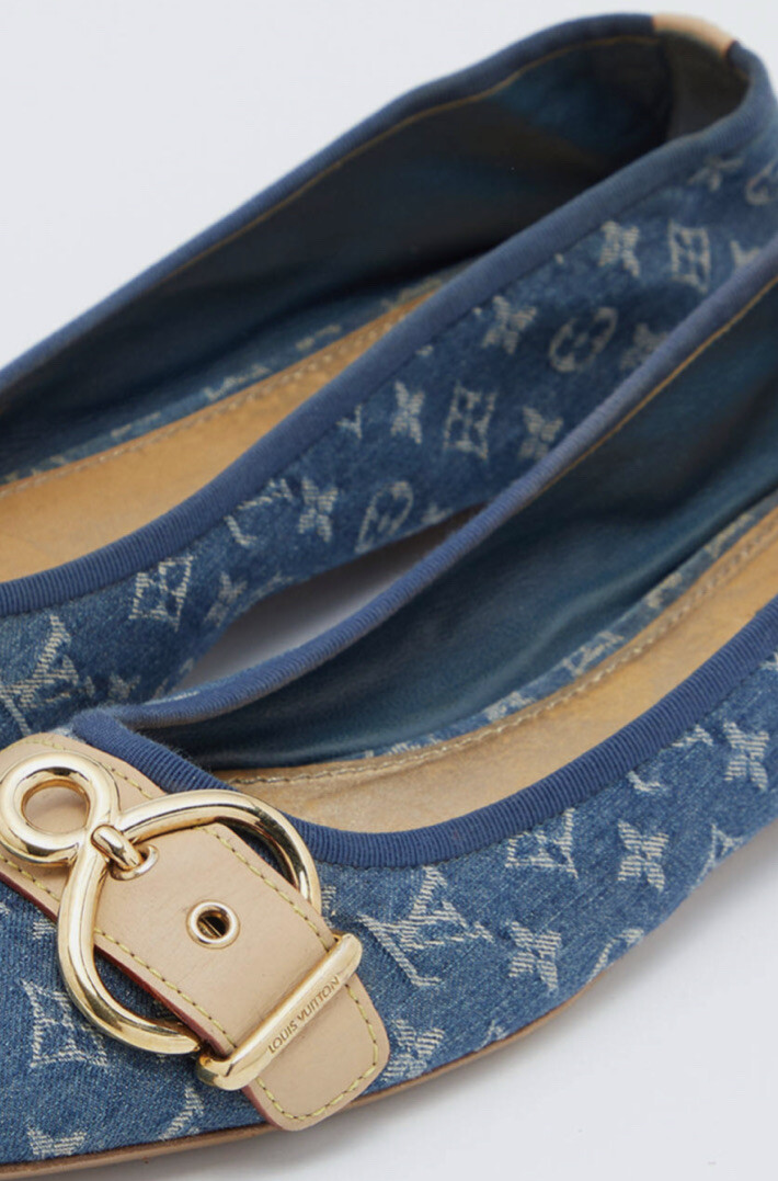 Louis Vuitton Monogram Denim Baggy PM Denim Leather Suede Blue Shoulder bag  85