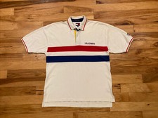 Vintage Tommy Hilfiger Sailing Gear Polo Rugby White Red Striped Shirt Mens XL