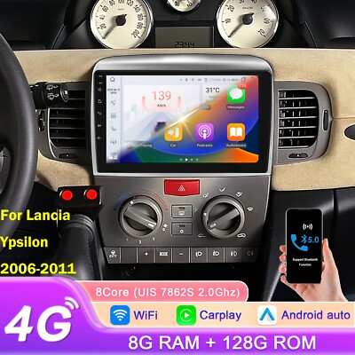 Für Lancia Ypsilon 2006-2011 9'' Autoradio Android13 GPS CarPlay 8Kern 8+128G DSP