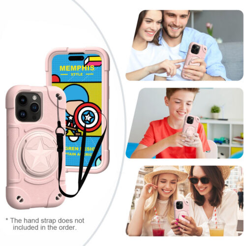 Custodia ibrida supporto presa cavalletto pop-up per iPhone 12 13 14 15 Pro max - Foto 91 di 91