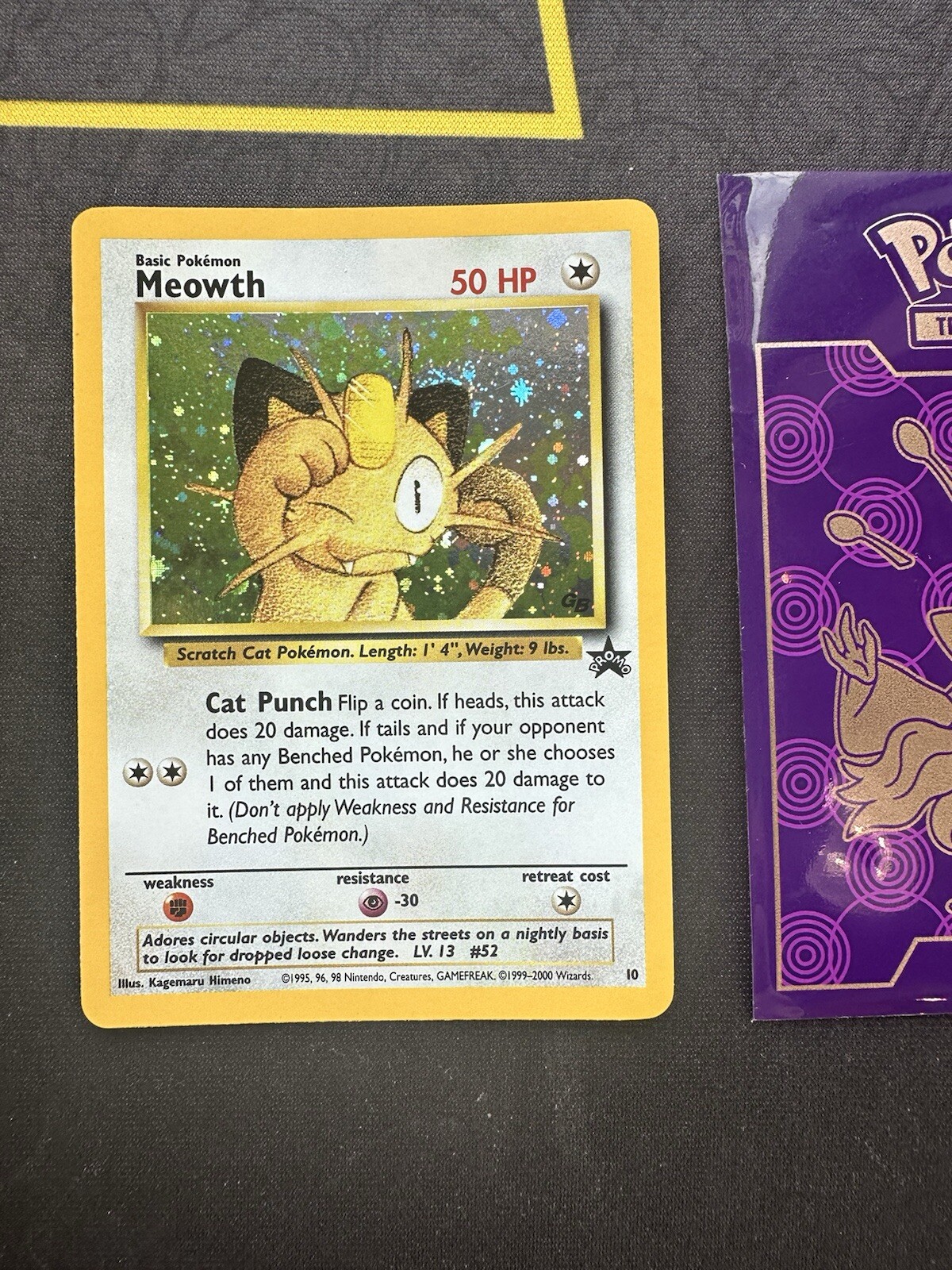 Pokémon Card Meowth No # 10 Black Star Promo Holo Rare 2000 GB stamp 076💎NM💎