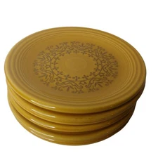 Vtg Home Laughlin Fiestaware Casualstone 6 Bread Plates Saucers Mandala 6.25"