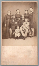 CDV UNCOMMON FORMAT LARGE FAMILY PHOTO THIEBAULT PARIS 1870's FAMILY PHOTO