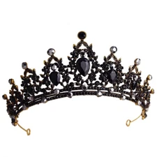 Black Crown Tiara real metal gift birthday diadem birthday bridal goth vampire