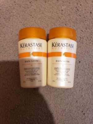 Kerastase Nutritive Bain Satin 3 Lot Of Three With White Kerastase Bag