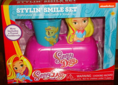 Girls Nickelodeon SUNNY DAY Oral Care Set Glam Van Base, Toothbrush & Rinse Cup
