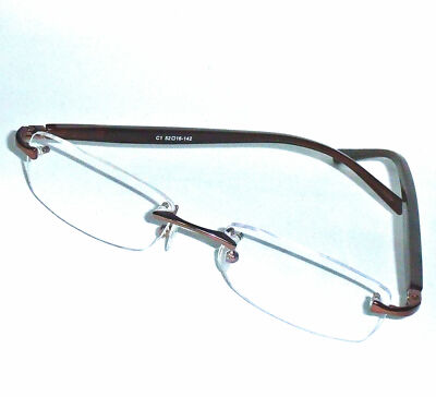 ZERO G EXCHANGE EYEGLASSES RIMLESS brown copper FRAMES WOMENS