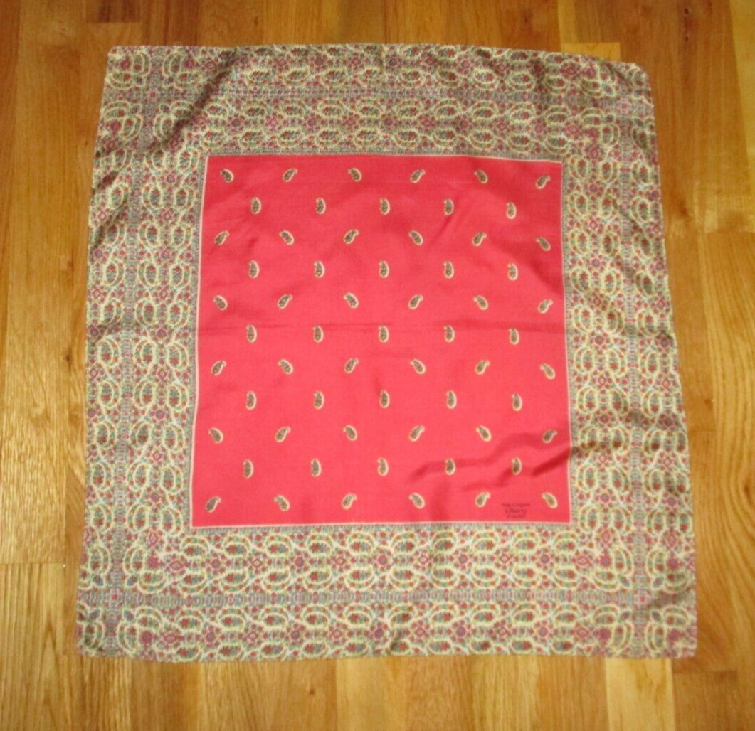 Liberty of London Red Green Blue Paisley 100% Silk Scarf 21