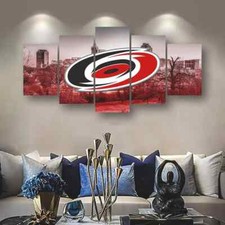 Carolina Hurricanes Logo NHL Hockey Sports Team 5 Piece Panel Canvas Wall Art
