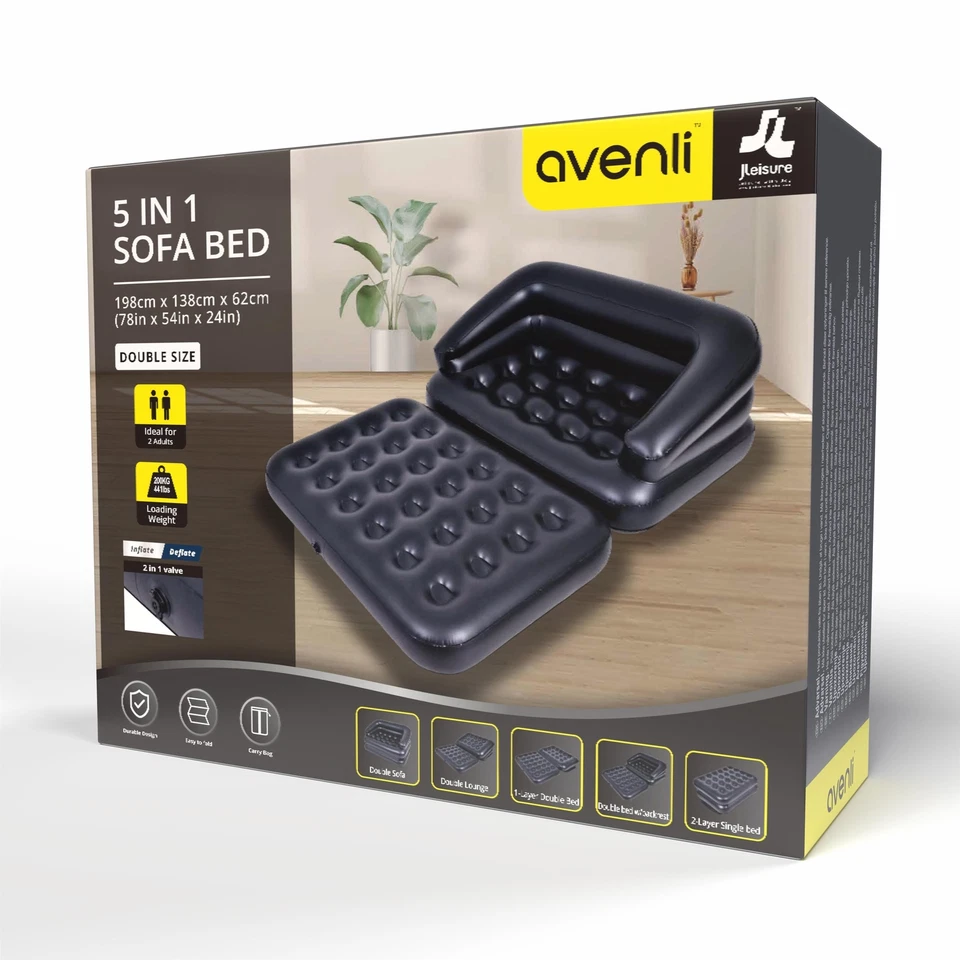 Luftsofa Schlafsofa Sofa Schlaffunktion aufblasbar Couch Luftbett Luftmatratze - Bild 3 von 4