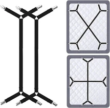 2pcs Adjustable elastic bed sheet holder straps - sheet clips for bedding, sheet