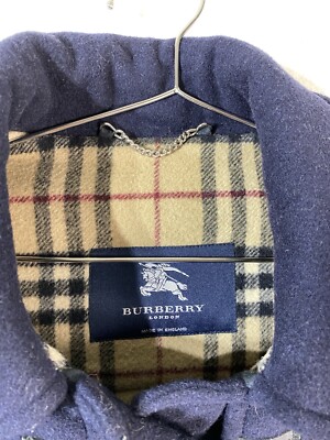 Burberry Wool Navy Nova Check Duffle Coat X-Large Men | eBay