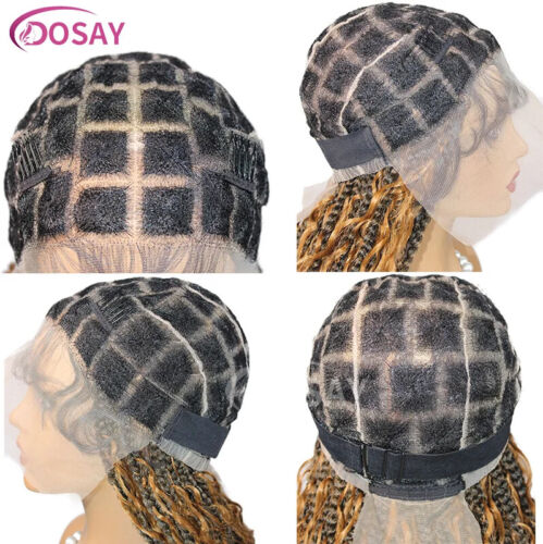 Full Lace Front Perücken Synthetik Box Braided Wig Curly Ends Boho Braided Lace Wigs - Bild 6 von 10