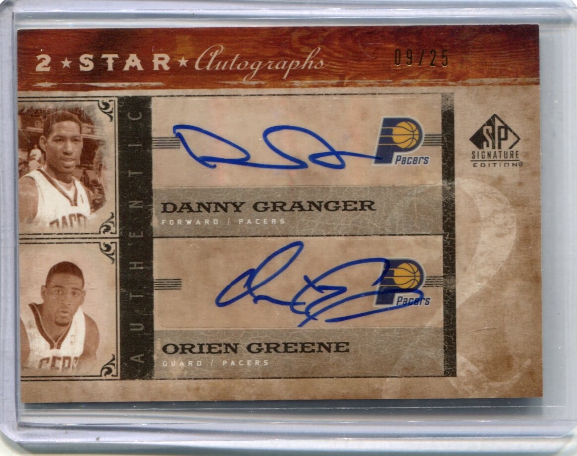 2006-07 SP Signature  DANNY GRANGER / ORIEN GREENE  Autograph INDIANA PACERS /25