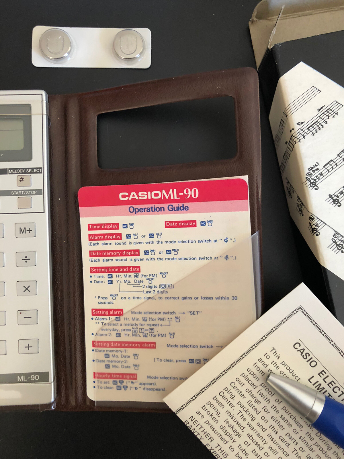 CASIO Vintage "Melody ML-90" Calculator Melody Alarm Clock - NOS