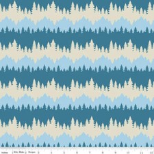 Only You Smokey Bear Tree Stripe Cadet Cotton Fabric