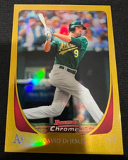 DAVID DEJESUS Oakland Athletics 2011 Bowman Chrome #42 Gold Refractor MLB #04/50
