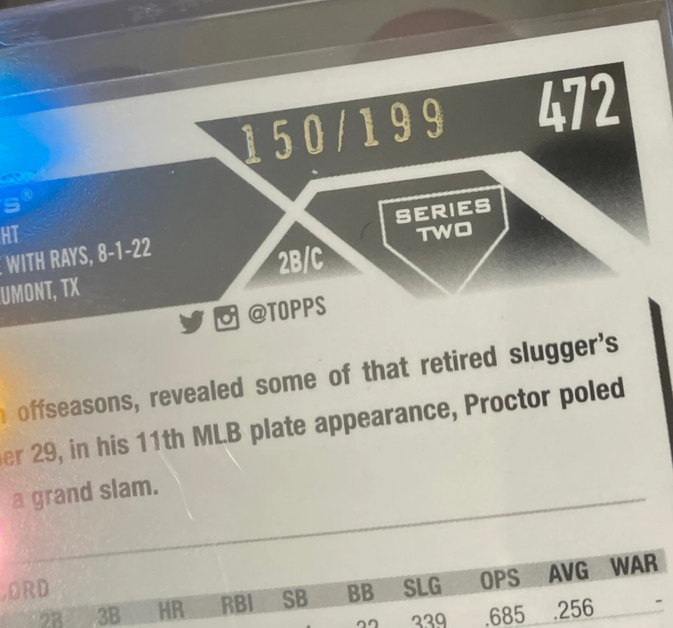2023 Topps Series 2 Ford Proctor Red Foil 150/199 RC San Francisco Giants #472 - Image 4 of 4