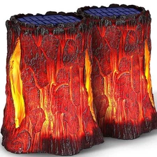 Solar Lights Outdoor Upgraded Larger Size Flickering Flame Solar Stump Lights...