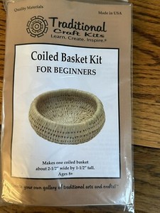 Traditional Craft Kit Coiled Basket Kit For Beginners Unused Kit 2 1/2” X 1 1/2”