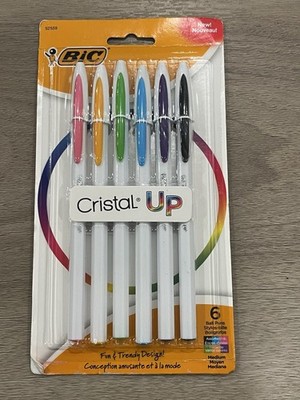 BIC Cristal Up Ball Pen, Medium Point (1.2 mm) Assorted Colors, 6-Count (pack 1)
