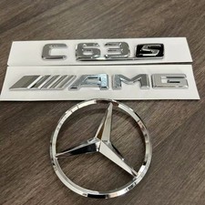 Mercedes Benz W206 Stern C63S AMG Schriftzug Emblem Aufkleber Badge Silber Mercedes Benz W206 Stern C63S AMG Schriftzug Emblem Aufkleber Badge Silber