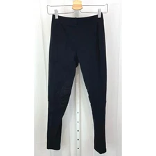 LINDA LUNDSTROM Canada Equestrian Style Ankle Pants Knee Patch Stretch Black S