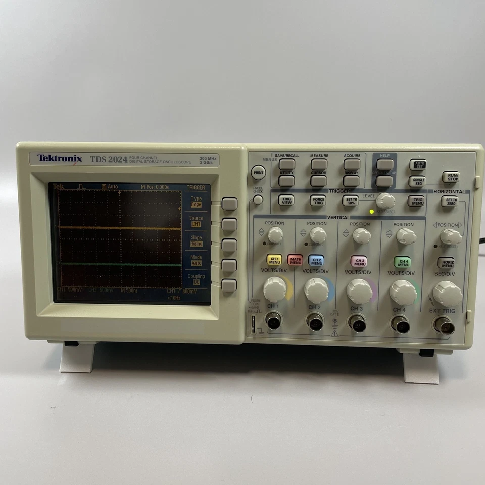 Tektronix TDS2024 Digital Storage Oscilloscope 4ch 200MHz 2GS/s Tested Used - Image 2 of 4