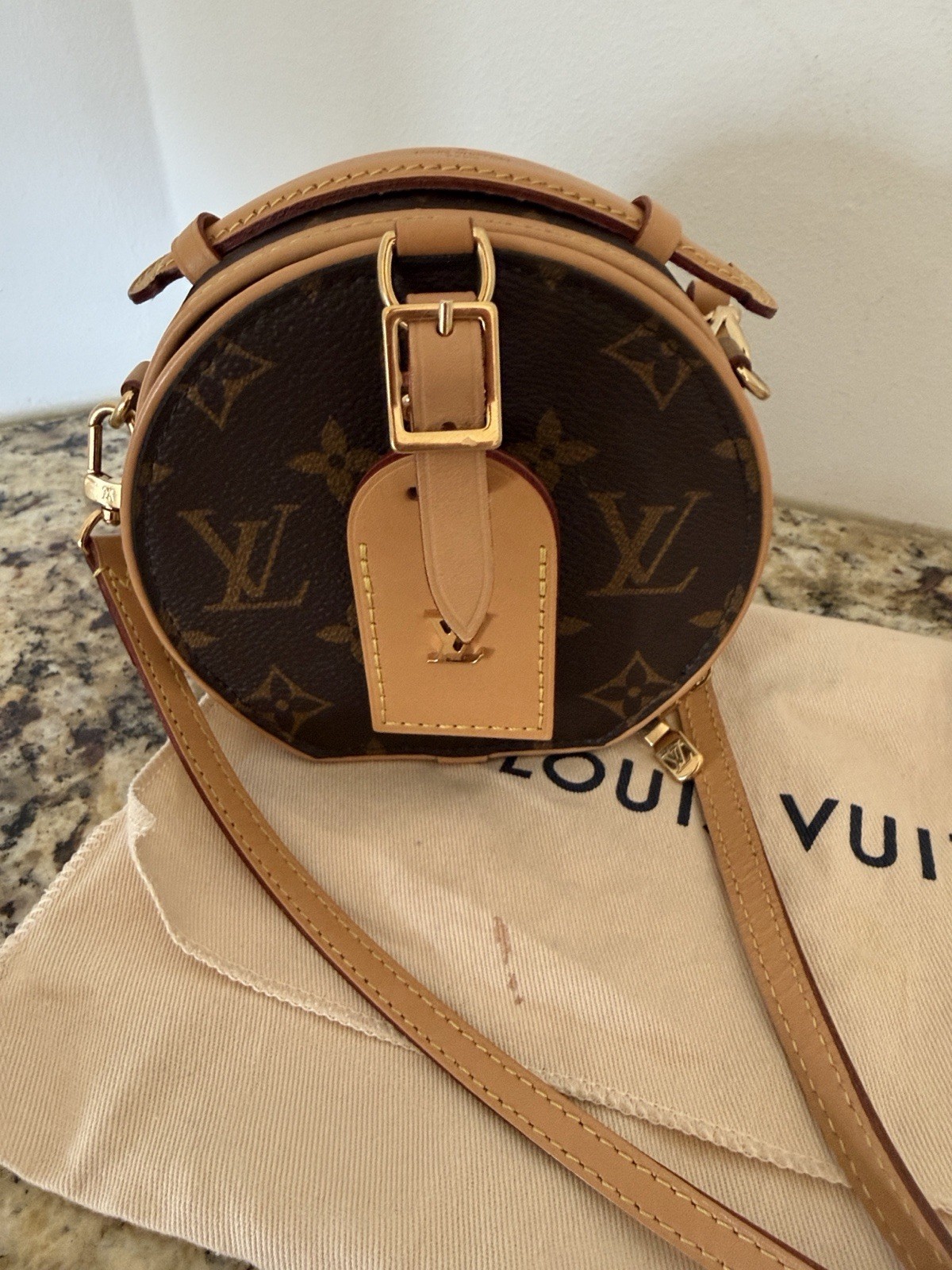 Louis Vuitton Brown and Tan Mini Boite Chapeau Shoulder Bag