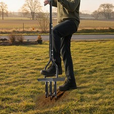 Hollow Tine 3 Spike Hand Lawn Green Grass Soil Aerator Handle Outdoor Garden UK