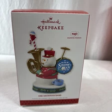 Hallmark Keepsake 2013 One Snowman Band Christmas Tree Ornament Music & Motion
