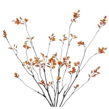 4 Pcs Artificial Greenery Stems Plants 35.4" Faux Branches for Vase Orange